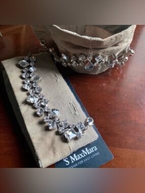 🆕 Made in Italy'S MaxMara Two Crystal Bracelets on Detachable Cuffs